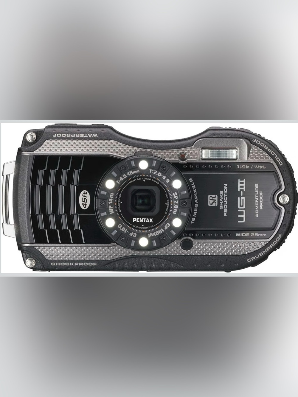 NWT Pentax WG-3 Black 16MP Waterproof Digital Camera NEW Never Used
